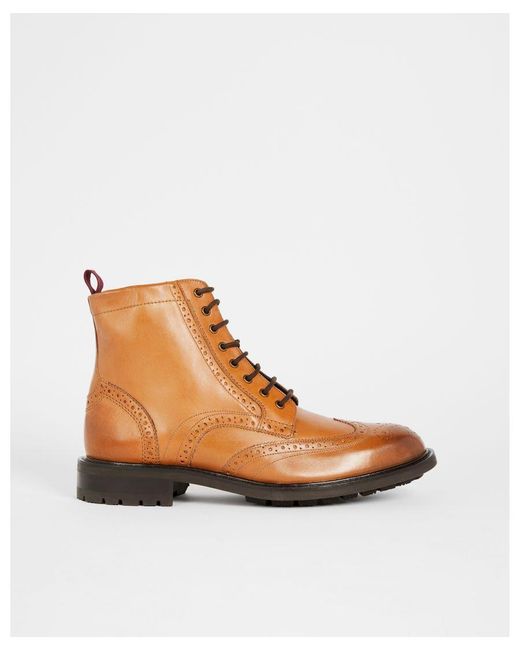 Ted Baker Brown Wadelan Lace Up Leather Boot for men