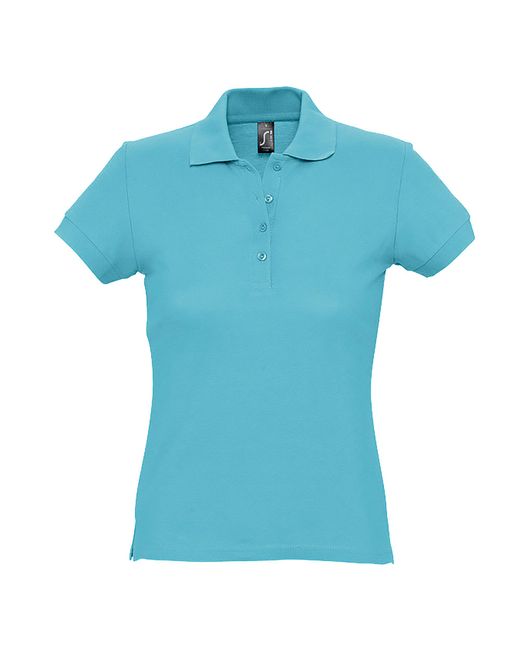 Sol's Blue Ladies Passion Pique Short Sleeve Polo Shirt Atoll) Cotton