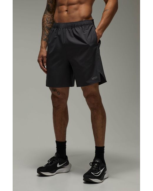 BoohooMAN Black Active 7Inch Stretch Woven Ripstop Short for men