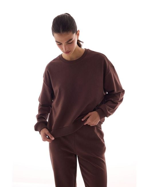 Penti Red Oversized Crew Neck Sweatshirt