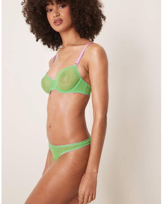 Dora Larsen Green Dolly Tulle Thong