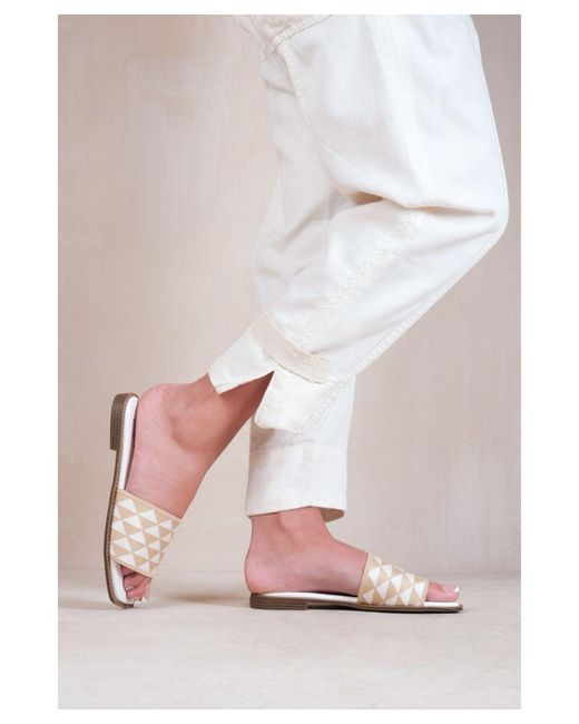 Where's That From Pink 'Sycamore' Flat Sandals With Textured Single Band
