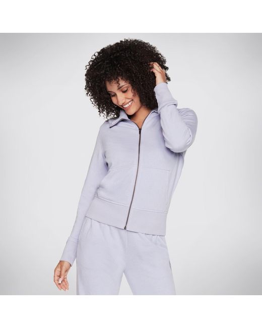 Skechers Purple Hoodless Hoodie Diamond Jacket