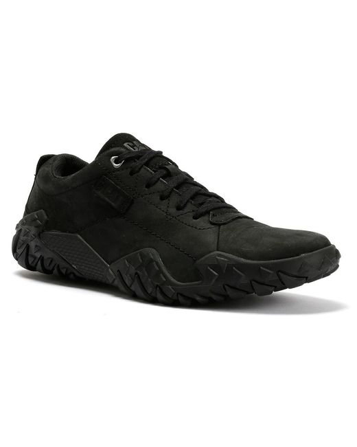 Caterpillar Black Gridlock Lo Tumbled Nubuck Lace-Up Shoes for men