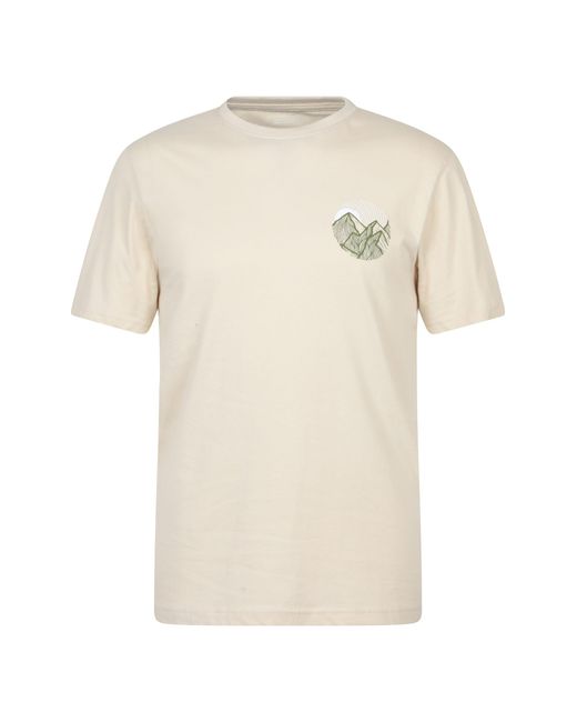 Mountain Warehouse Natural 'Mountain Valley' T-Shirt Cotton Sun Protection Summer Casual Tee for men