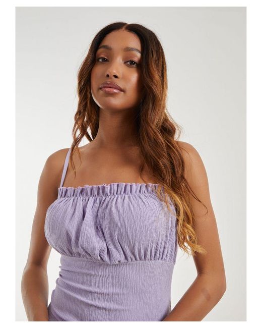 Pink Vanilla Purple Crinkle Strappy Mini Dress