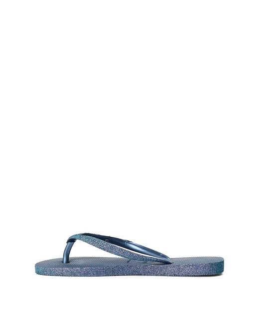 Havaianas Blue Slim Sparkle Ii Aubergine Metallic Flip Flops