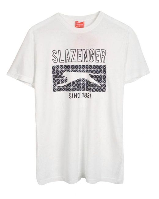 Slazenger 1881 White Vintage Style Graphic T-Shirt for men