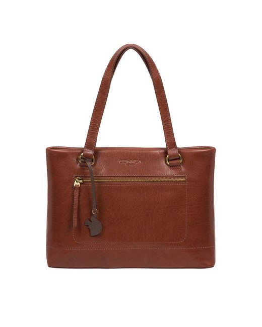 Conkca London Brown 'Alice' Conker Leather Handbag