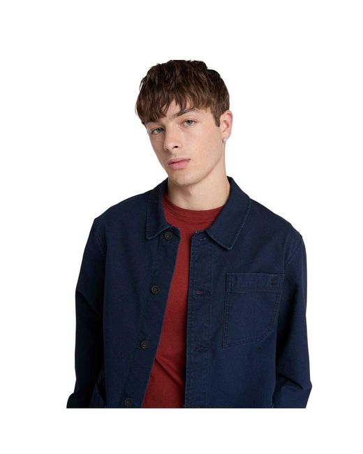 Timberland Blue Canvas Field Jacket (Dark Sapphire) for men