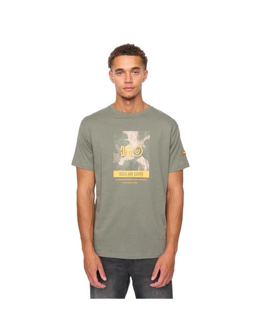 Duck and Cover Gray Camostack T-Shirt (Dark) Cotton for men