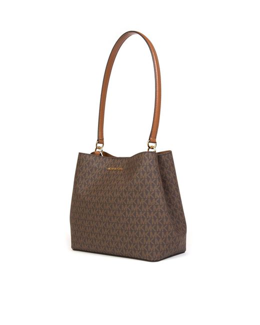 Michael Kors Brown Pratt Medium Bucket Shoulder Bag