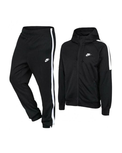 nike poly tracksuit black