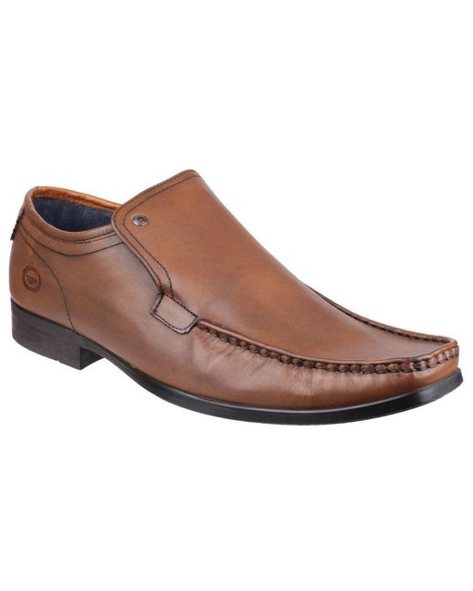 Base London Brown Carnoustie Excel Waxy Loafers for men