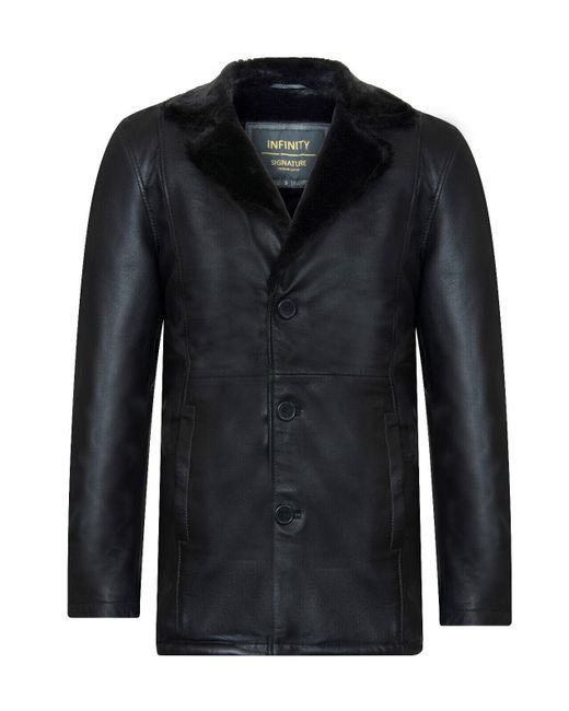 Infinity Leather Black Reefer Blazer Jacket -Pablo for men