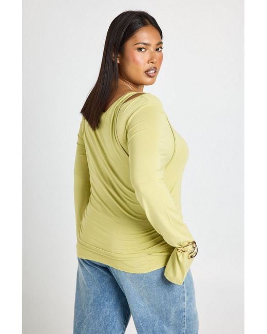 Boohoo Yellow Plus Soft Double Layer Long Sleeve Top