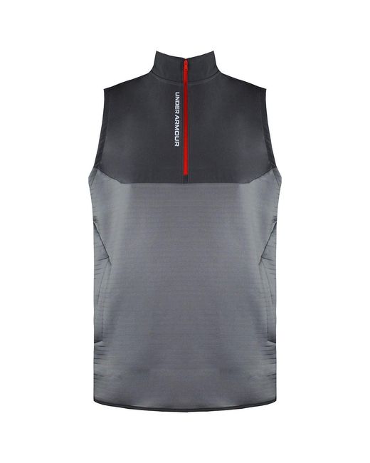 Under Armour Gray Storm Half Zip Up Sleeveless Daytona Vest 1366281 031 for men
