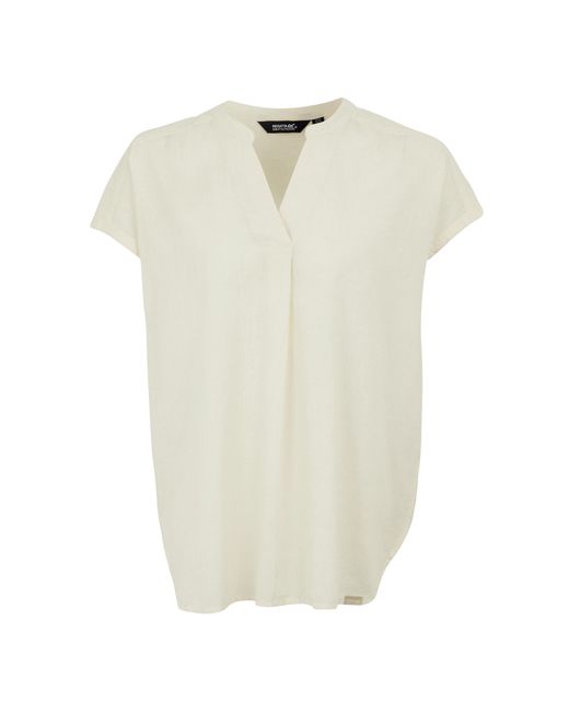 Regatta White Ladies Rianne V Neck Shirt (Light Vanilla)