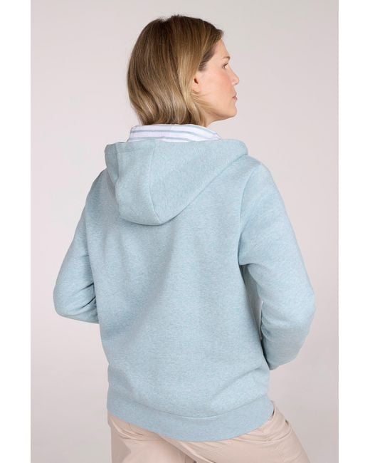 Mountain Warehouse Blue 'Penzance' Zip Through Hoodie With Side Pockets Drawcord Jumper Cotton