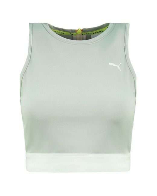 PUMA Green X Selena Gomez Crew Neck Sleeveless Grey S Crop Top 579787 01