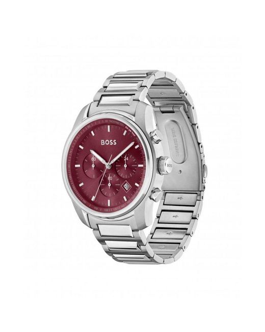 Boss Red Trace Stainless Steel Bracelet Watch