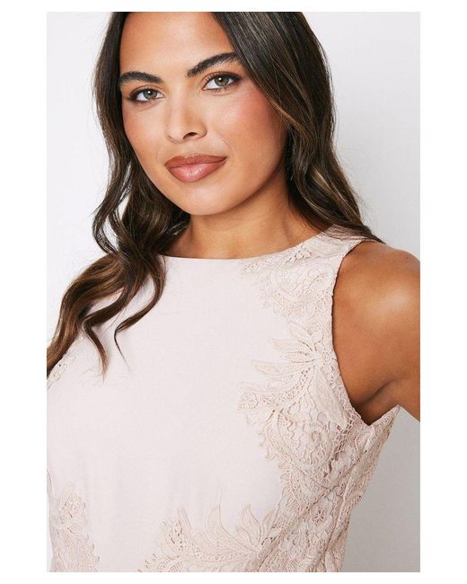 Coast White Lace Mix Flute Hem Midi Dress