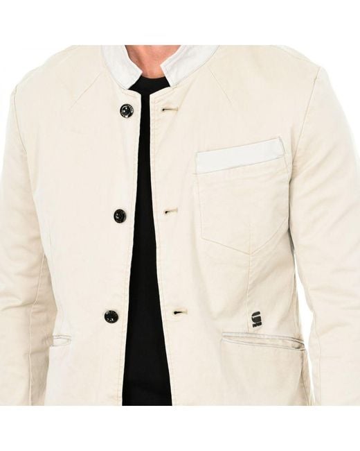G-Star RAW Natural Long Sleeve Mandarin Collar Blazer Jacket 82954E for men