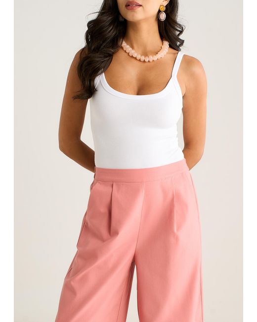 Gini London Red Linen Mix Wide Leg Trouser