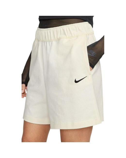 Nike Natural Jersy Loose Fit High Rise Cream Shorts
