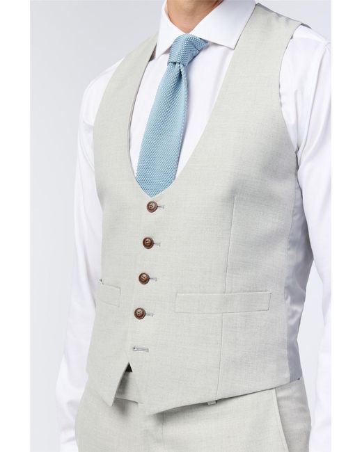 Antique Rogue Gray Single Breasted Five Button V-Neck Slim Fit Suit Waistcoat for men