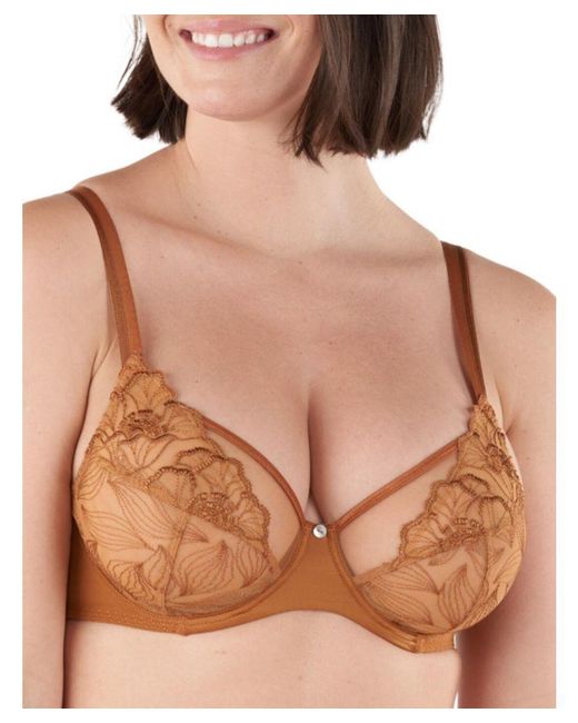 Maison Lejaby Brown Flora Full Cup Bra