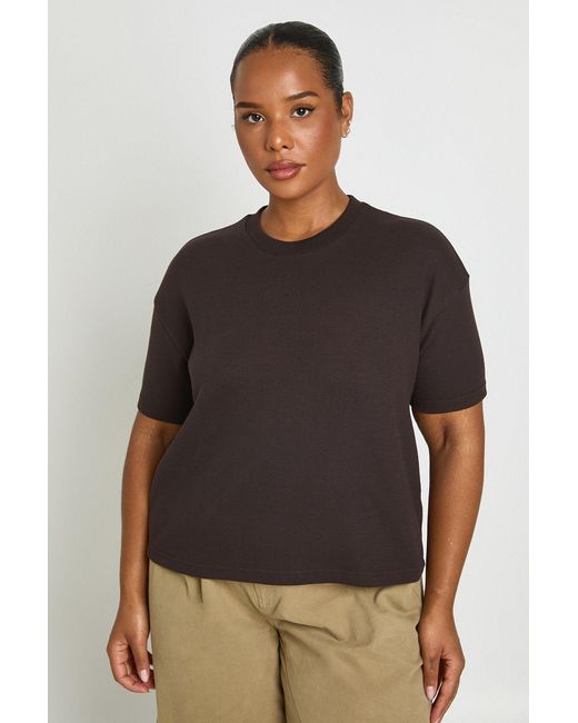 Boohoo Gray Plus Waffle Boxy T-Shirt