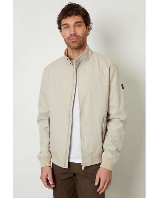 Threadbare Natural Zip Up Harrington Style Jacket for men