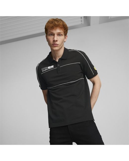 PUMA Black Scuderia Ferrari Race Polo Shirt for men