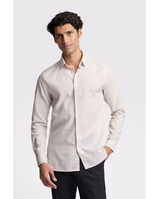 Ted Baker Natural Long Sleeve Striped Slim Fit Formal Shirt for men