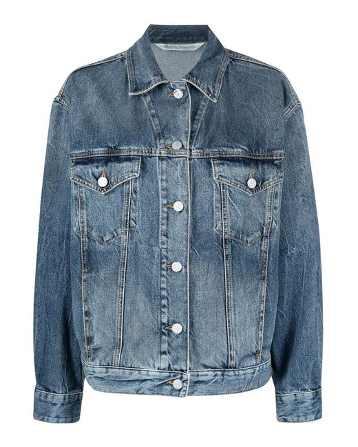 Palm Angels Blue Sunrise Denim Jacket Cobalt
