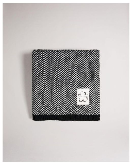 Ted Baker Gray Cira Chevron Knitted Scarf