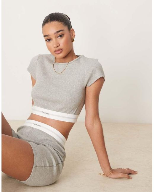 Calvin Klein Natural Rib Crop Top