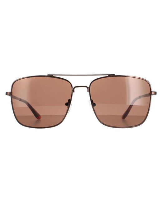 Calvin Klein Brown Square Ck19136S Metal (Archived) for men