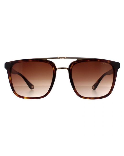 Police Brown Square Havana And Gradient Splb41 Origins 35 for men