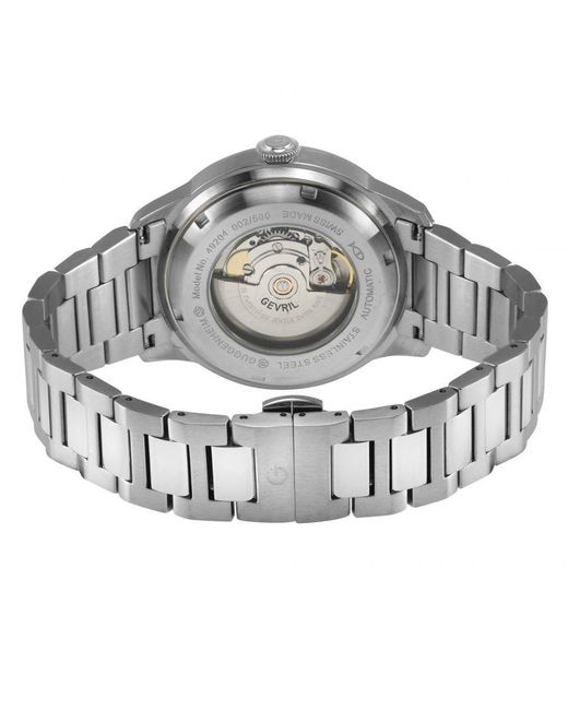 Gevril Gray Guggenheim Automatic 316L Stainless Steel Dial, Satin And Polished Bracelet for men