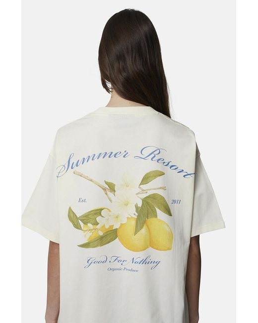 Good For Nothing White Oversized Graphic Tee