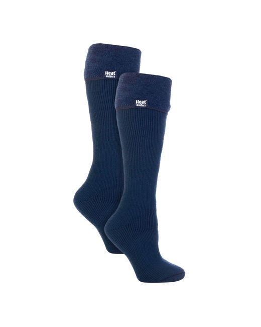 Heat Holders Blue Ladies 2 Pack Wellington Soft Brushed Inner Boot Socks