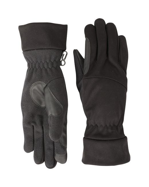 Mountain Warehouse Black Touch Screen Gloves With Textured Palm Quick Drying Glove for men