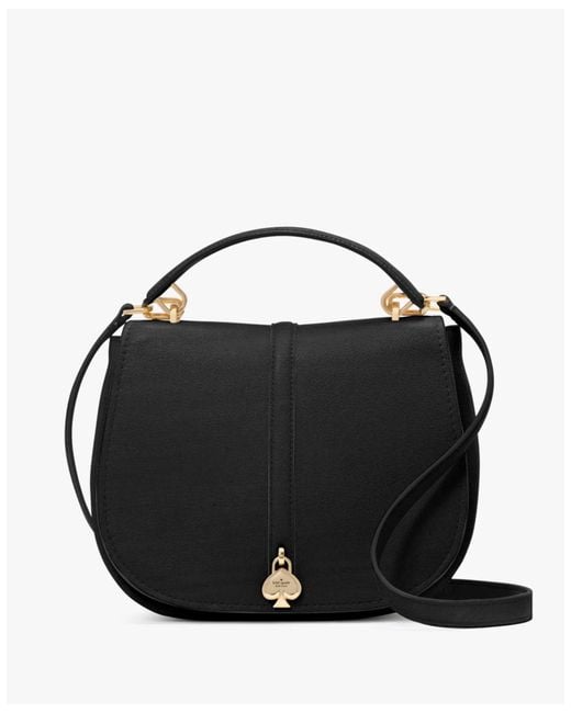 Kate Spade Black Kayla Pebbled Leather Saddle Bag