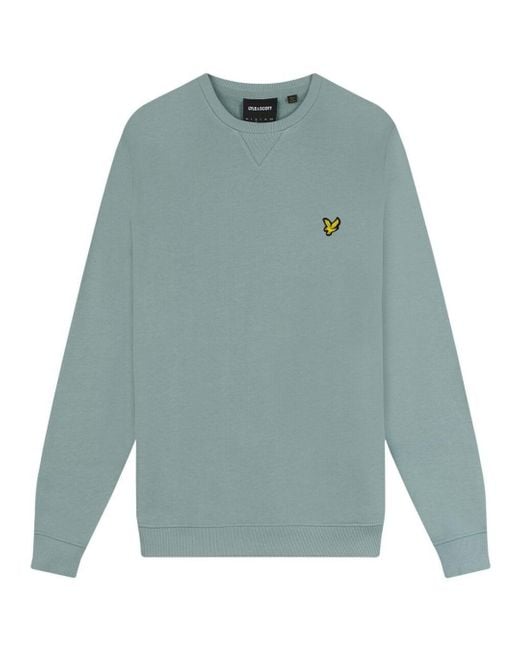 Lyle & Scott Blue Brand Logo Slate Sweatshirt Cotton for men