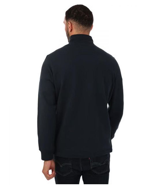 Ted Baker Black Half-Zip Ribbed Sweatshirt for men