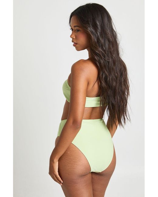 Boohoo Green Essentials High Waist Bikini Bottom