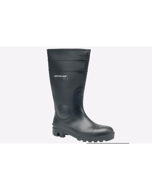 Dunlop Black Protomastor Full Safety Wellington for men
