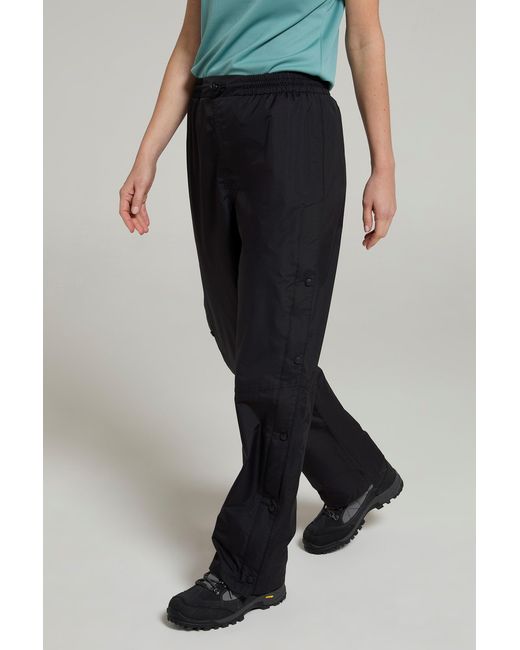 Mountain Warehouse Black 'Downpour' Trousers Waterproof Breathable Pants Polyamide